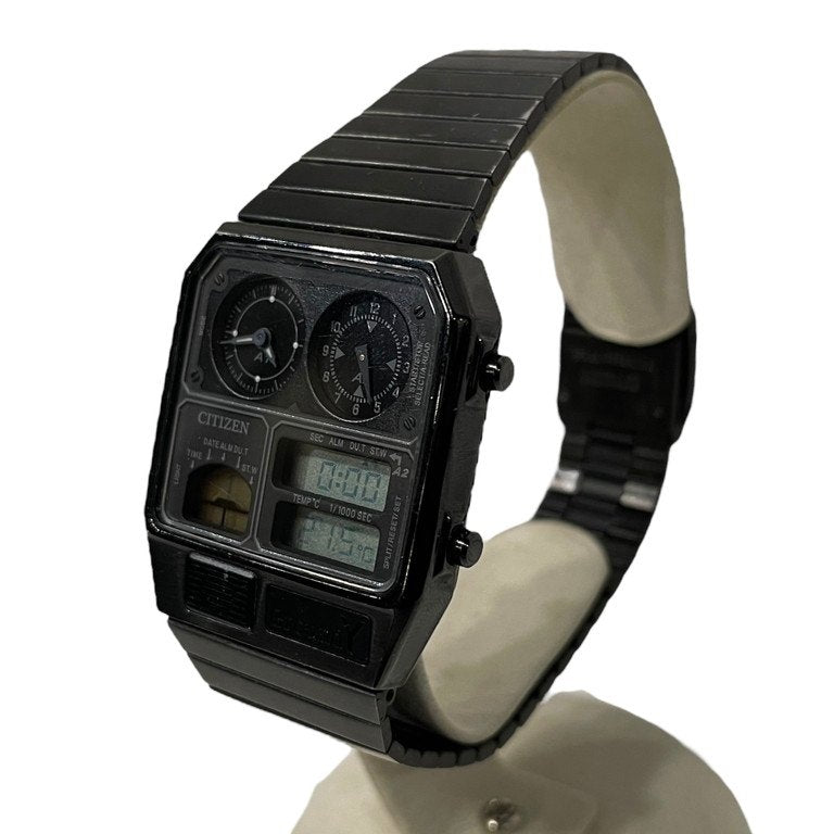 Ground Y × CITIZEN 2021 ANA-DIGI TEMP Limited Black Collection オールブラックアナデジテンプ ステンレスウォッチ 腕時計 限定200本 アナログ デジタル Yohji Yamamoto ヨウジヤマモト グラウンドワイ シチズン