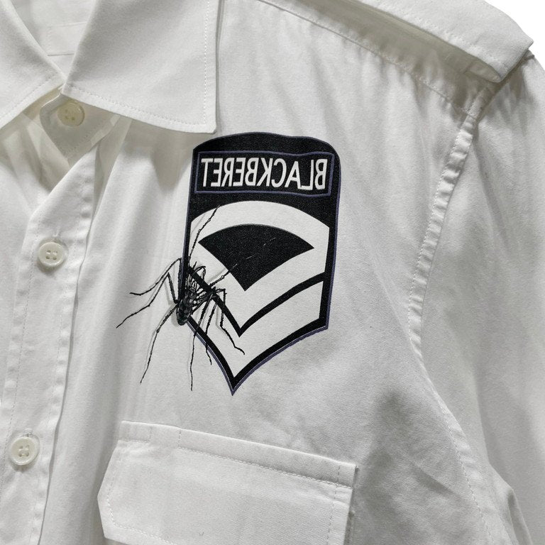 Y's for men コットンブロードスパイダープリントミリタリーシャツジャケット Archive エポレット ブラウス トップス アウター Yohji Yamamoto Pour Homme ヨウジヤマモトプールオム ワイズフォーメン メンズ