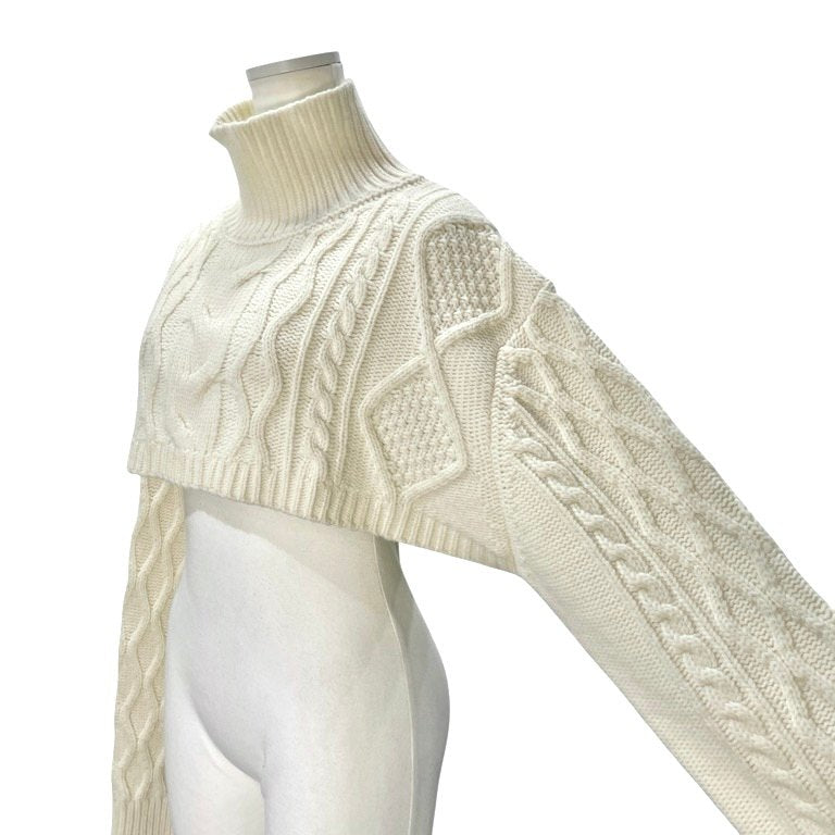 Y's TAKESHI KOSAKA ケーブル編みハイネックショートニットセーター フィッシャーマン トップス Yohji Yamamoto Femme ワイズ ヨウジヤマモトファム レディース