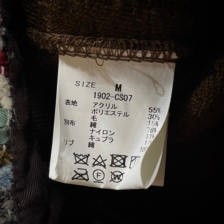 KUON 19AW SAKIORI CREW PULLOVER クルーネック裂織リブドッキングボアフリーススウェットシャツ トップス クオン メンズ