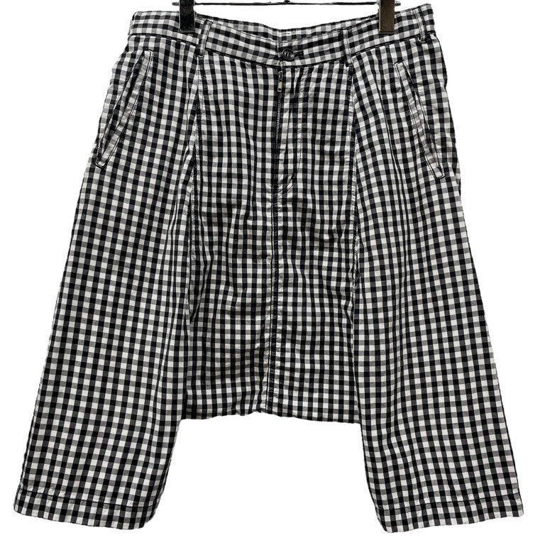 BLACK COMME des GARCONS ギンガムチェックサルエルハーフパンツ ショーツ ショート ボトムス ブラック コムデギャルソン メンズ レディース ユニセックス