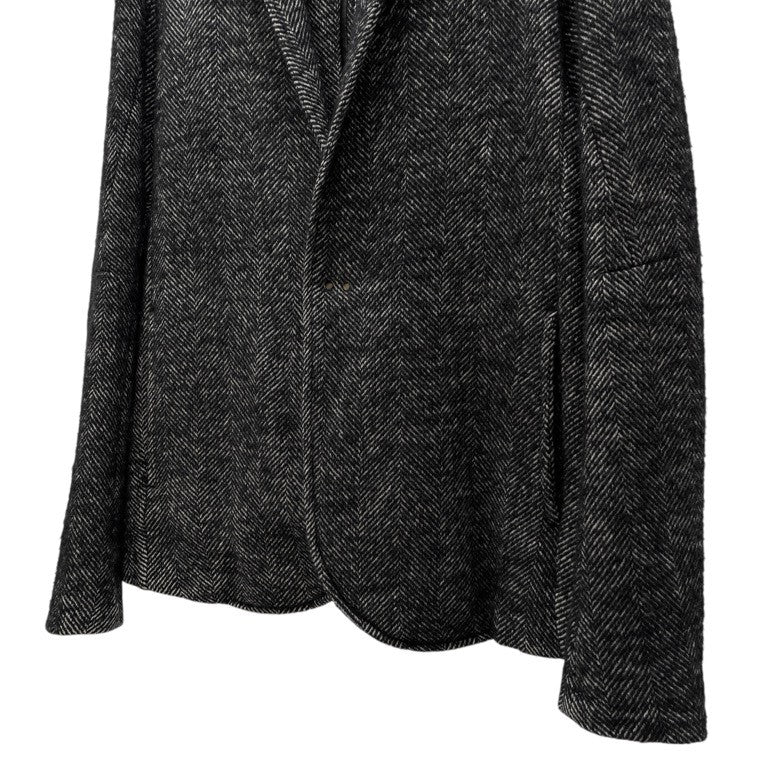 GIORGIO BRATO GIORGIO BRATO ウールツイードフックボタンテーラードジャケット アウター ブレザー レザー切替 1B size 44 ジョルジオブラット メンズ