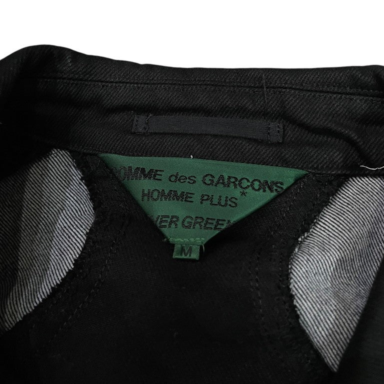 COMME des GARCONS HOMME PLUS EVER GREEN 03AW Curve 復刻 コットン切り替えダブルブレストジャケット コート ブルゾン アウター 09SS カーブ期 Archive コムデギャルソンオムプリュス メンズ