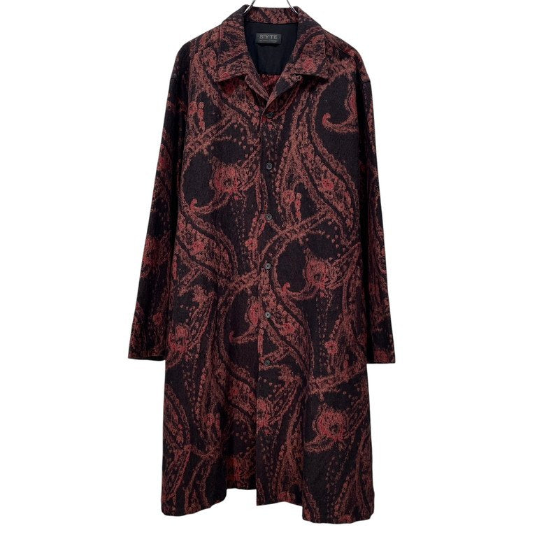 S'YTE Yohji Yamamoto 23AW PAISLEY PATTERN JACQUARD OPEN COLLAR COAT ペイズリージャカードオープンカラーロングコート 開襟 ジャケット ブルゾン アウター 総柄 サイト ヨウジヤマモト メンズ レディース ユニセックス