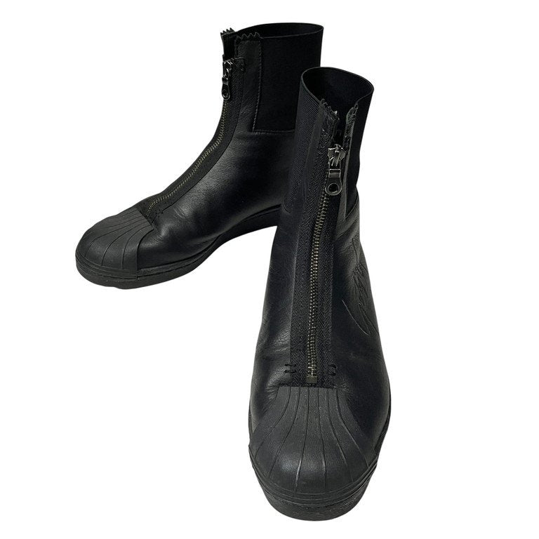 Yohji Yamamoto x adidas YY 80’s LOGO SUPERSTAR オールド丸文字ロゴ刺繍ソフトレザーフロントジップハイカットスニーカー シューズ 靴 クツ ブーツ 定価62,640円 ヨウジヤマモト アディダス メンズ