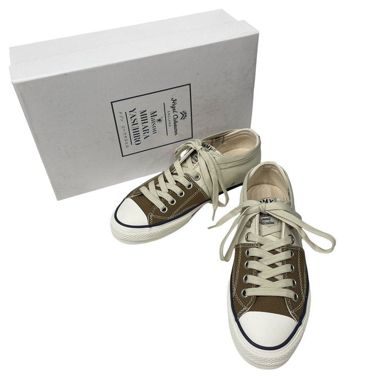 Nigel Cabourn × Maison MIHARA YASUHIRO SPLIT SNEAKER レザーキャンバスローカットスプリットスニーカー シューズ 靴 クツ 定価31,900円 未使用 箱付き メゾンミハラヤスヒロ ナイジェルケーボン メンズ レディース ユニセックス