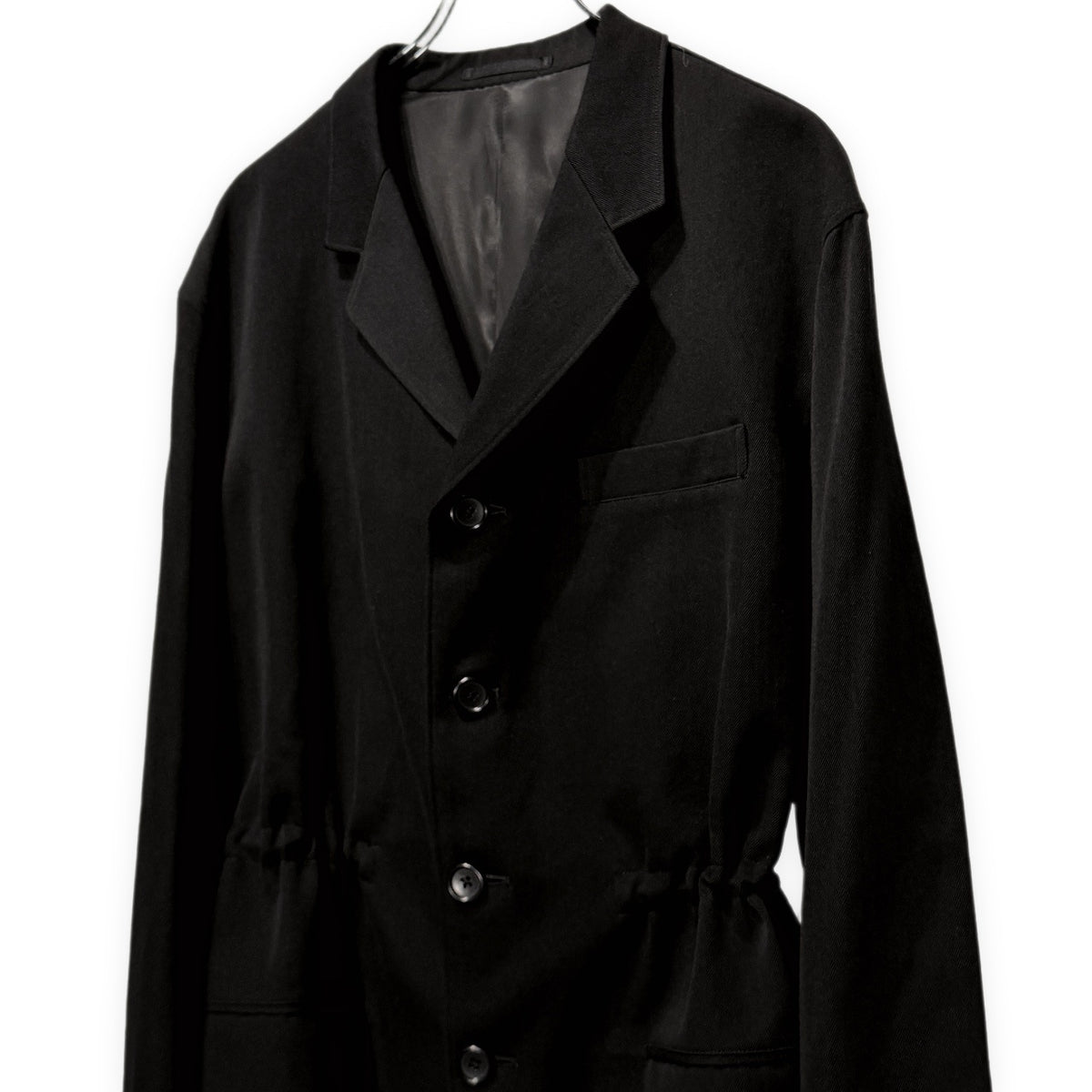 Y's for men ウールコットンサージウエストドローストリング4Bテーラードジャケット ブレザー コート アウター Archive Yohji Yamamoto Pour Homme ヨウジヤマモトプールオム ワイズフォーメン メンズ