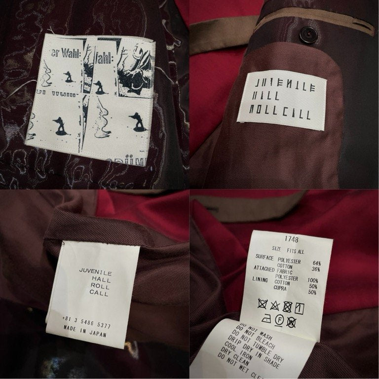 JUVENILE HALL ROLLCALL インサイドアウトアシンメトリーテーラードジャケット 切替 ブルゾン アウター ジュベナイルホールロールコール メンズ