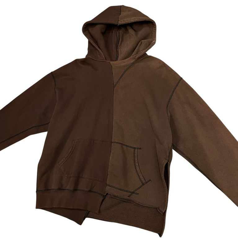 JieDa 19AW アシンメトリービックシルエットパーカー トップス フーディ 切替 ツギハギ 後付けフーディ ジエダ メンズ レディース Jie-19W-CT03