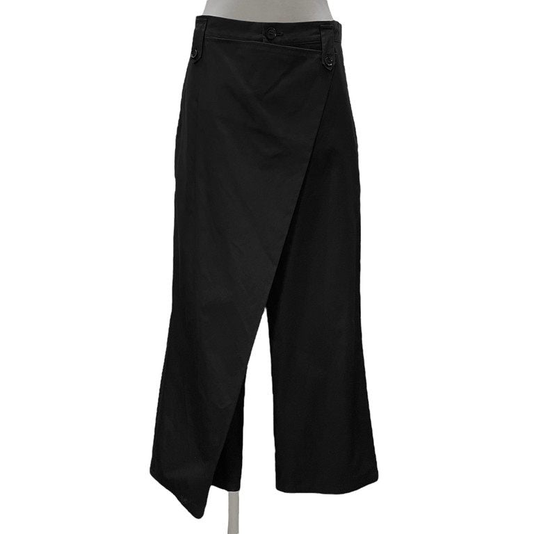 Yohji Yamamoto +NOIR コットンギャバジンフロントラップワイドサルエルパンツ ボトムス Femme Y's ヨウジヤマモト プリュスノアール ワイズ レディース