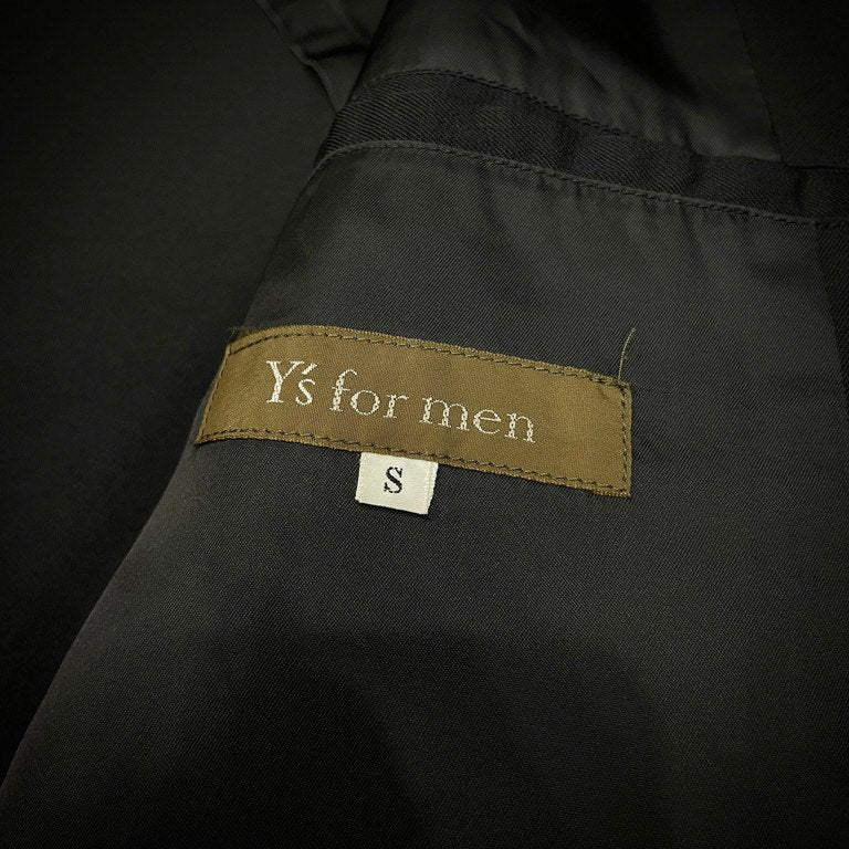Y's for men ウールギャバジンノッチドラペル4Bスナップボタンアンコンテーラードジャケット Archive 90s 肩パットレス カバーオール ハーフコート Yohji Yamamoto Pour Homme ヨウジヤマモトプールオム ワイズフォーメン メンズ