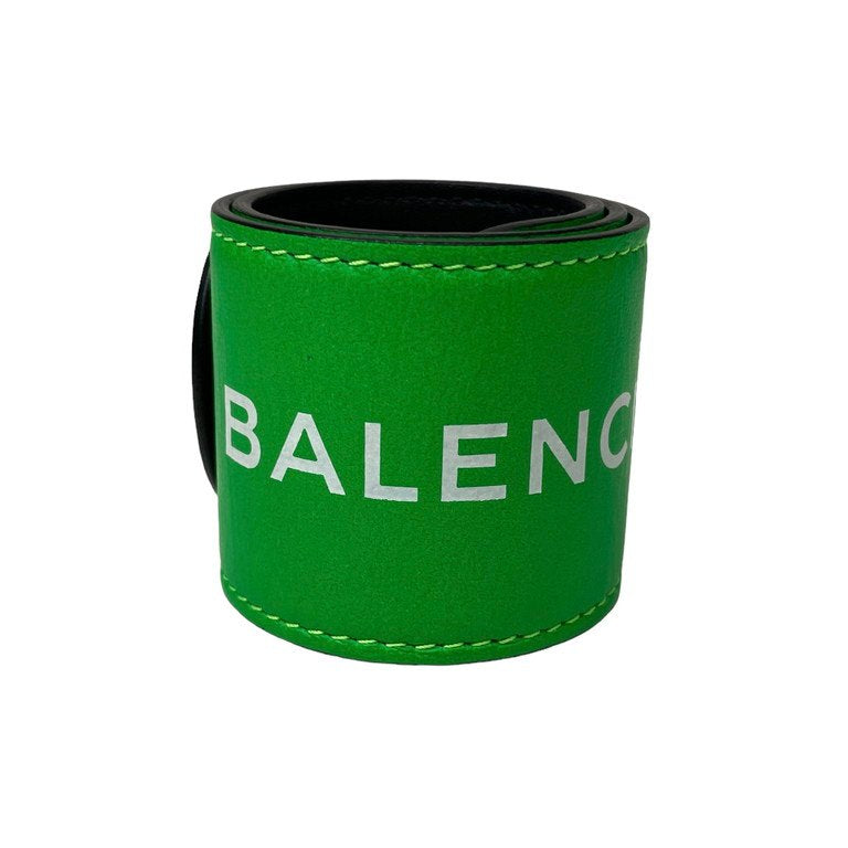 BALENCIAGA Cycle Textured leather Bracelet ロゴプリントレザー巻きブレスレット バングル サイクル グリーン アクセサリー 服飾雑貨 バレンシアガ メンズ レディース ユニセックス