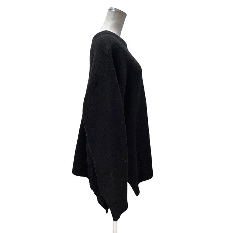 Y’s サイドステッチリペアデザイン圧縮ウールニットセーター 刺繍 アシンメトリー トップス Yohji Yamamoto Femme ワイズ ヨウジヤマモトファム レディース