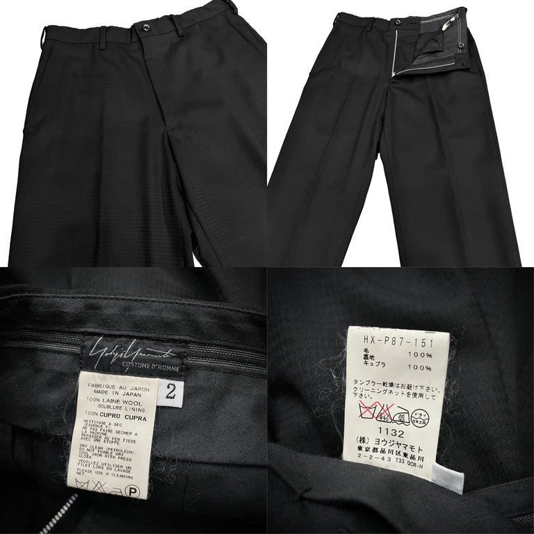 Yohji Yamamoto COSTUME D'HOMME 13SS シャドウハウンドトゥースセットアップスーツ ノッチドラペル2Bテーラードジャケット パンツ