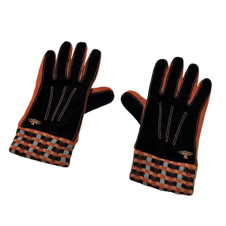 Vivienne Westwood オーブロゴ刺繍スエードレザー調裏起毛ニットグローブ 手袋 小物 ヴィヴィアンウエストウッド メンズ レディース ユニセックス