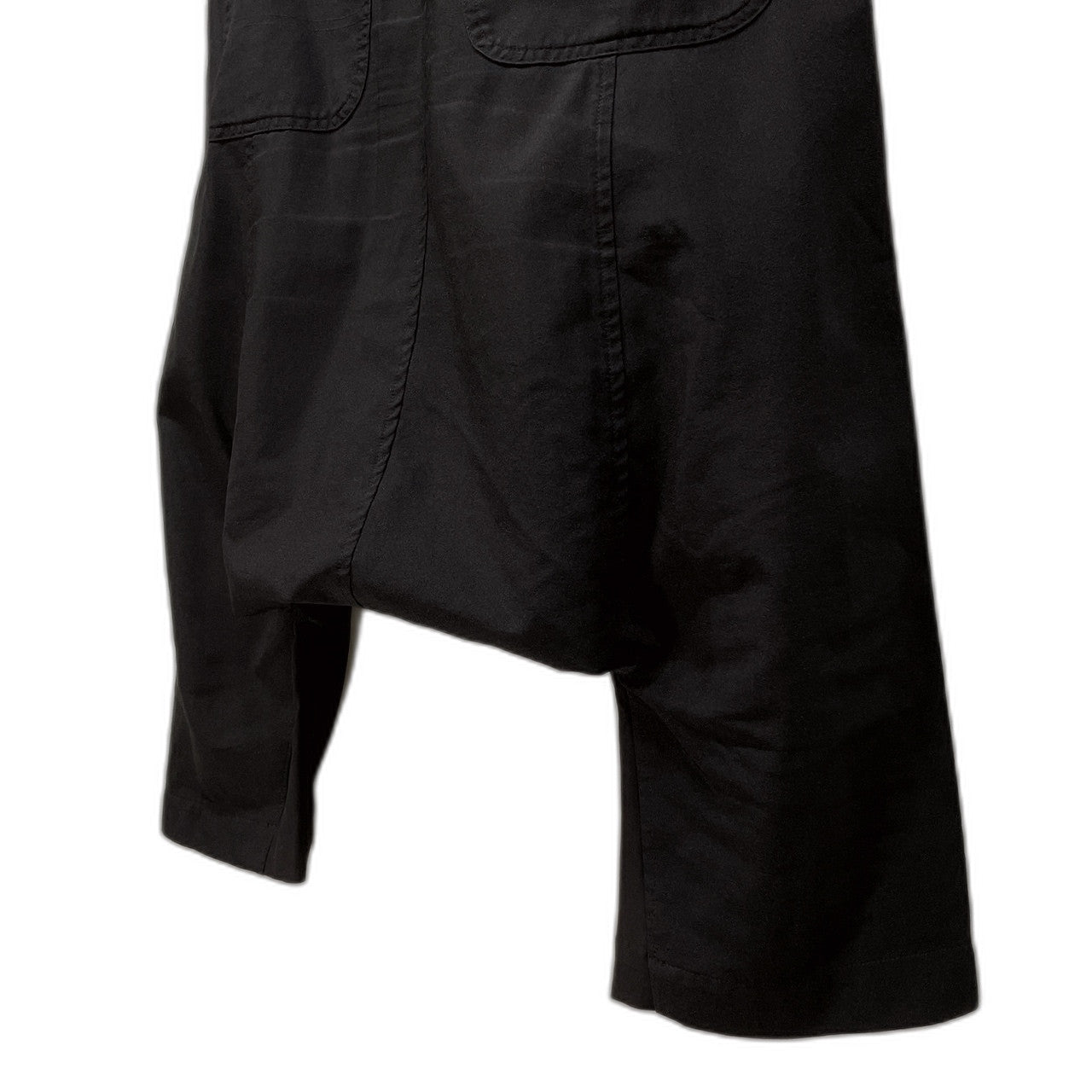 BLACK COMME des GARCONS ポリエステル特殊加工クロップドサルエルパンツ ボトムス 縮絨 ブラック コムデギャルソン メンズ レディース ユニセックス