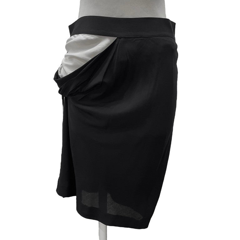 ANN DEMEULEMEESTER 00s レーヨンシフォンサイドアジャスターレイヤードイージースカート ボトムス ウエストゴム アンドゥムルメステール レディース