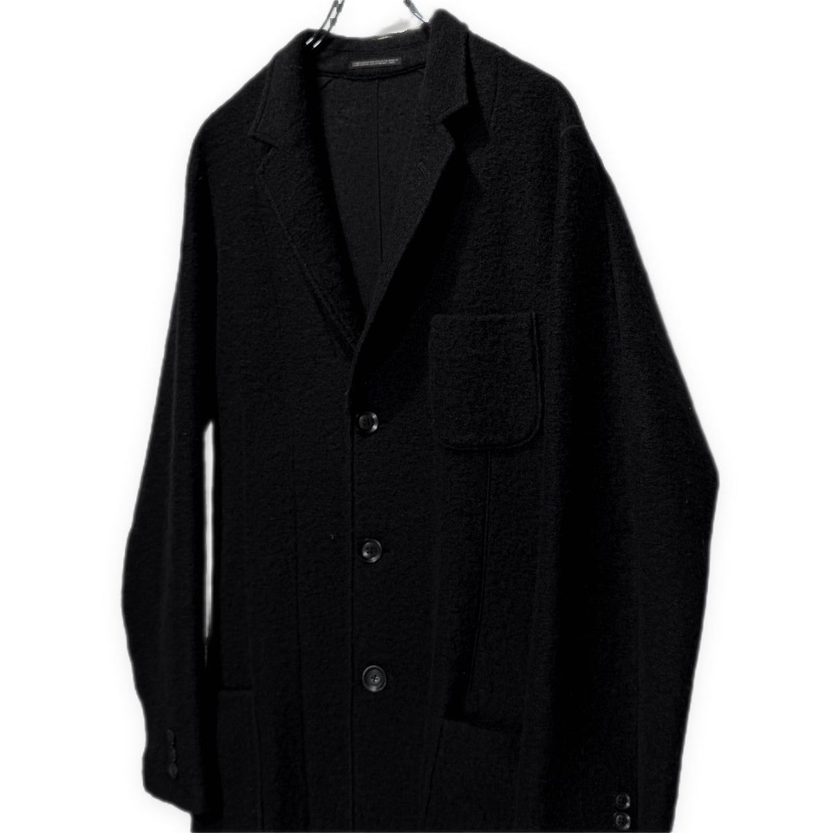 Yohji Yamamoto COSTUME D’HOMME 19AW ウールジャージーチェスターコート ロングコート テーラード ジャケット ブルゾン アウター 動体裁断 ヨウジヤマモト コスチュームドオム メンズ
