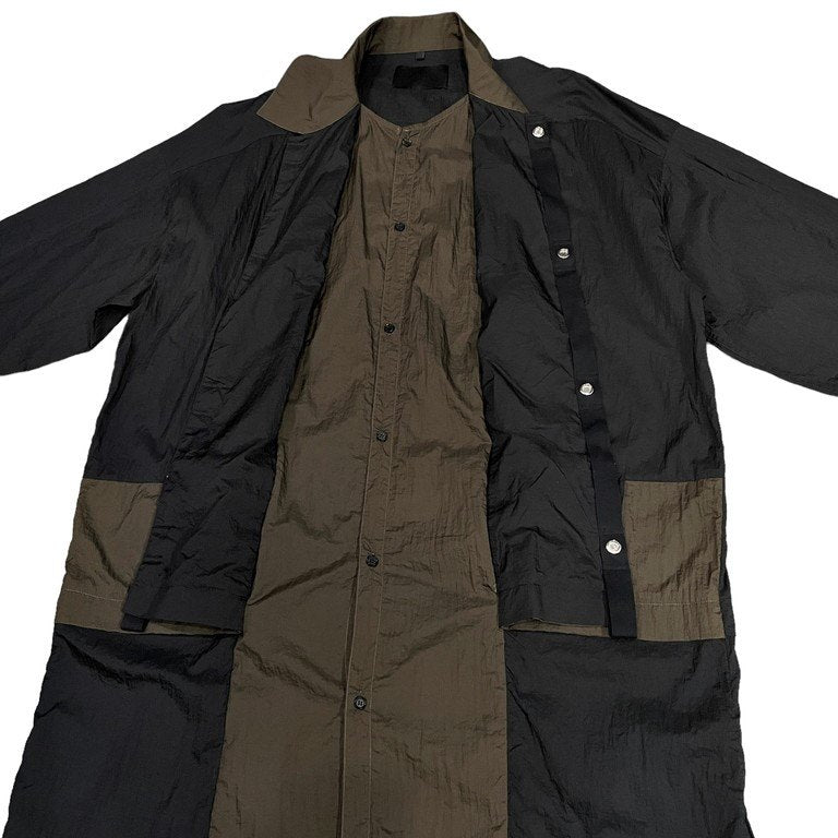 JOE CHIA 19SS ポリアミドバイカラーレイヤードロングシャツコート ジャケット ブルゾン