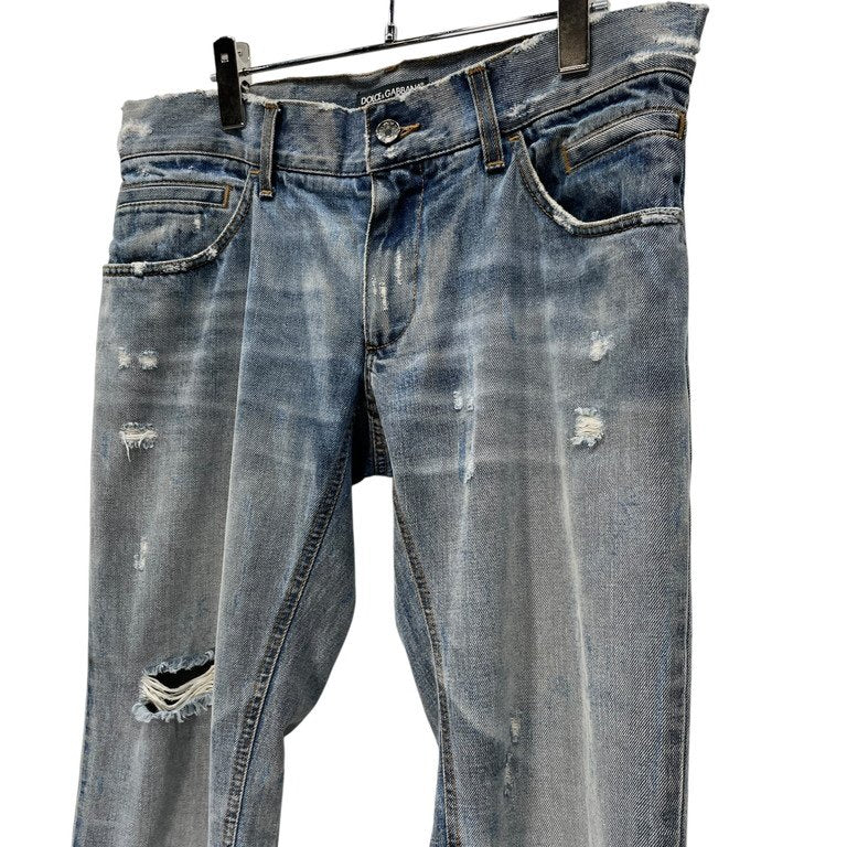 DOLCE&GABBANA バックプレートダメージ加工5ポケットデニムパンツ ジーンズ ボトムス D&G Archive ドルチェアンドガッバーナ メンズ