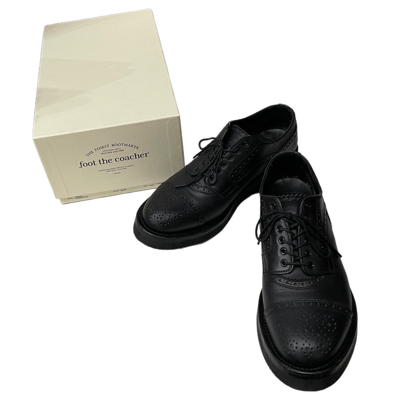 foot the coacher MENDELL VIBRAM SOLE 6ホールレースアップウイングチップシューズ 短靴 ブーツ メダリオン ブローグ 8 1/2 定価68,200円 フットザコーチャー メンズ