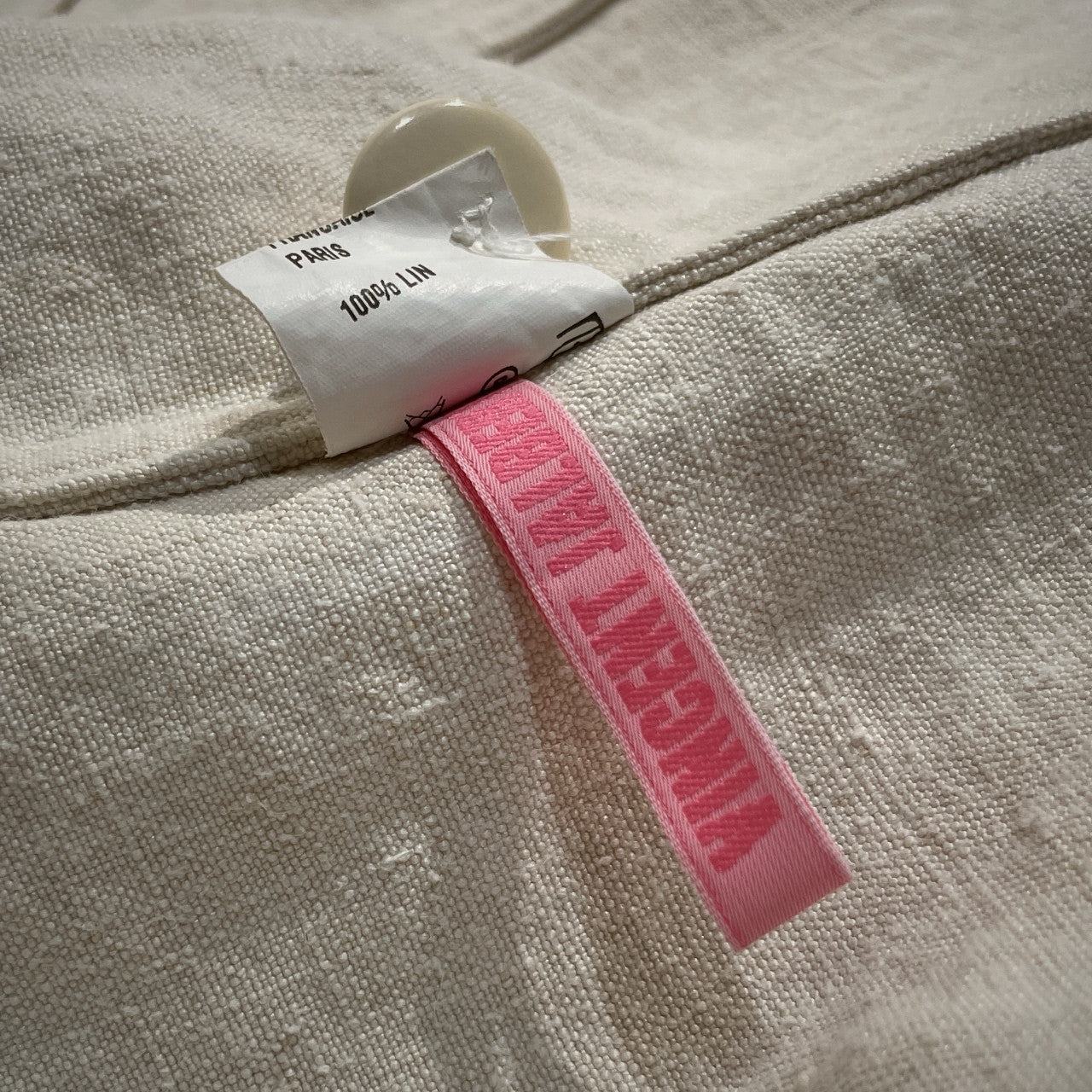 VINCENT JALBERT 6 BUTTONS JACKET (FULL VINTAGE LINEN) ヴィンテージフレンチリネン6ボタンワークジャケット テーラード ブルゾン コート アウター M ヴィンセントジャルベール メンズ