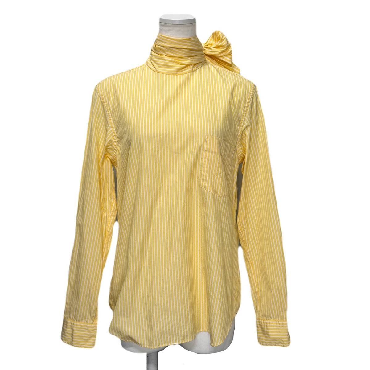 COMME des GARCONS 00AW コットンブロードストライプバックオープンリボンシャツ Archive 00s 前後逆デザイン トップス ブラウス Hard & Forceful ハード&フォースフル コムデギャルソン レディース