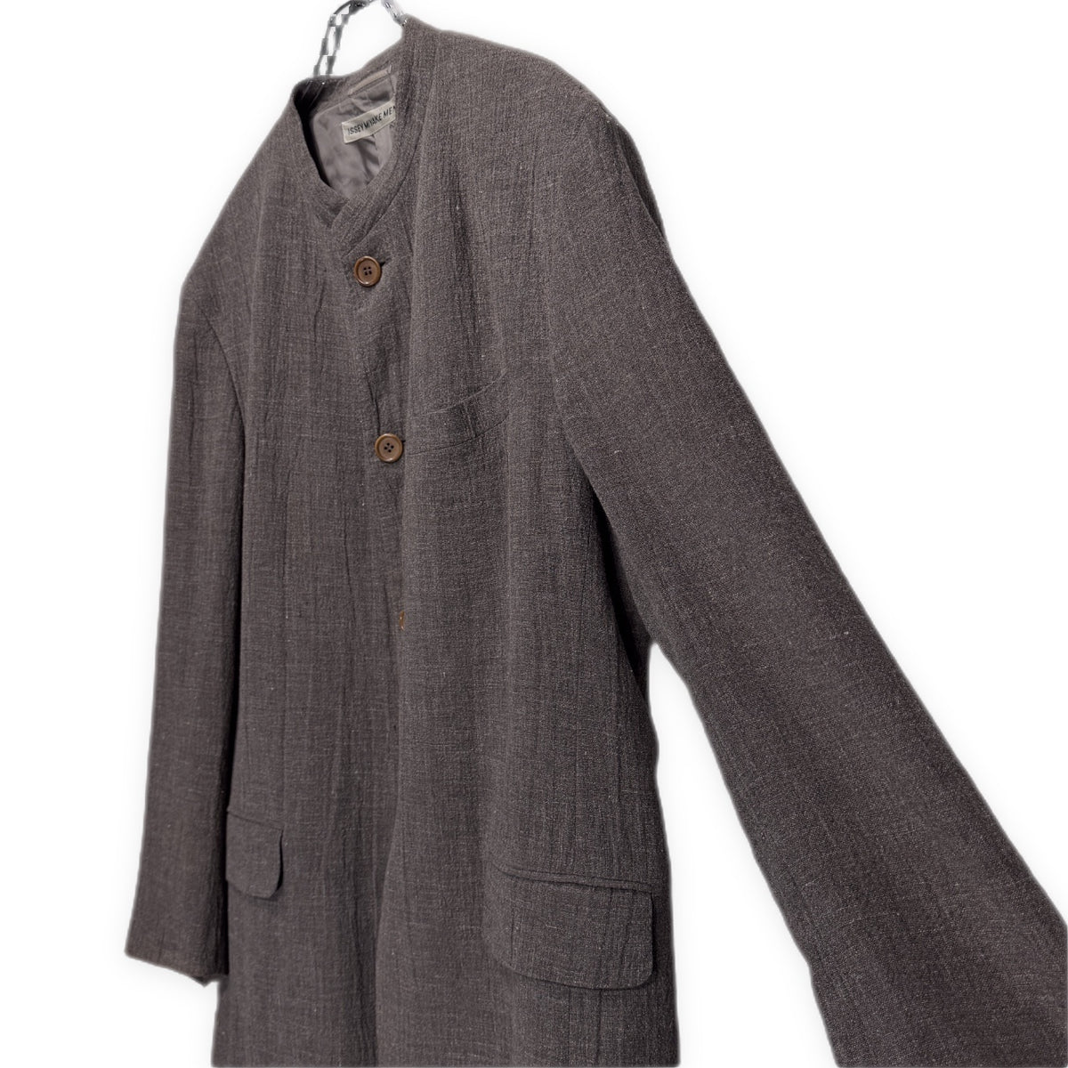 ISSEY MIYAKE MEN 02SS リネンウールマオカラー4Bテーラードジャケット ブルゾン コート アウター Archive イッセイミヤケ メンズ