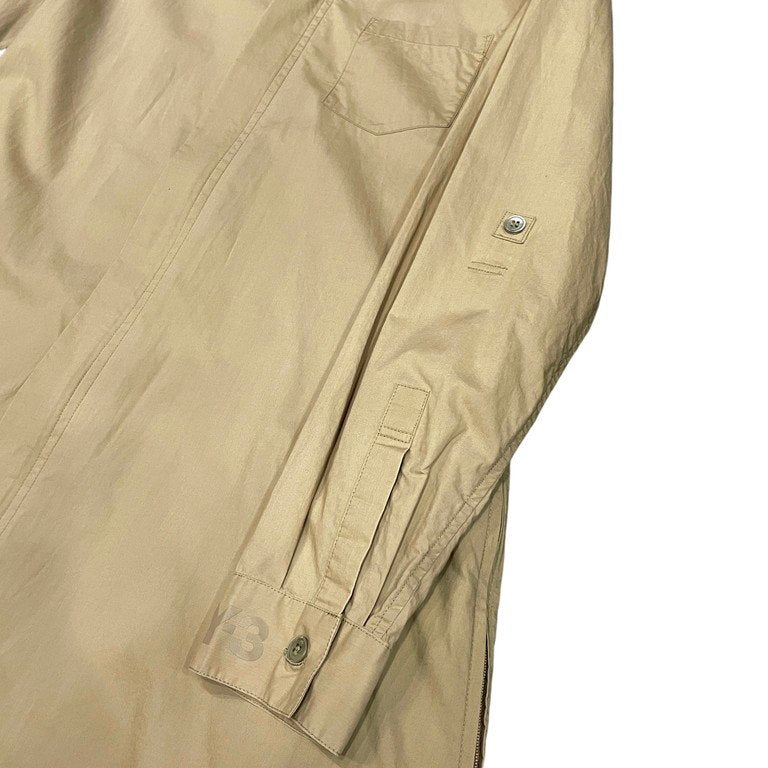 Y-3 サイドジップメッシュフレアフーデッドロングシャツ フード ブラウス トップス ライトコート Yohji Yamamoto adidas ワイスリー ヨウジヤマモト アディダス メンズ レディース ユニセックス
