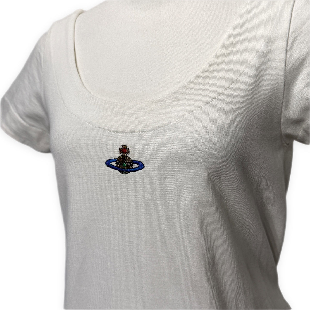 Vivienne Westwood コットンジャージーオーブ刺繍カットソーワンピース Tシャツ Tee T-shirt トップス ロゴ Archive 90s ヴィヴィアンウエストウッド レディース