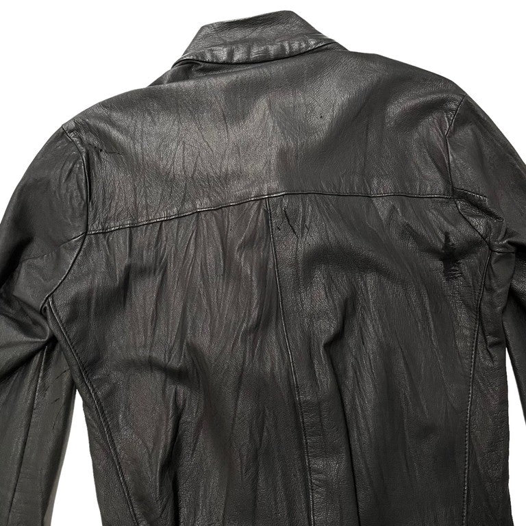 Johan CHAOS別注 ラムレザーカットオフアシンメトリージップアップジャケット