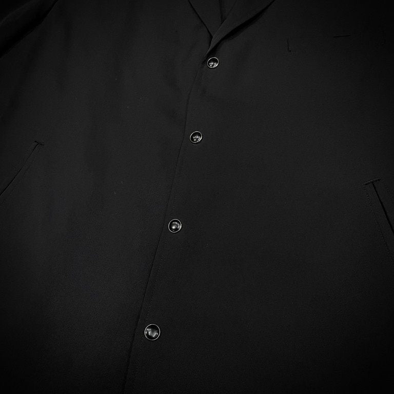 Y's for men ウールギャバジンノッチドラペル4Bスナップボタンアンコンテーラードジャケット Archive 90s 肩パットレス カバーオール ハーフコート Yohji Yamamoto Pour Homme ヨウジヤマモトプールオム ワイズフォーメン メンズ