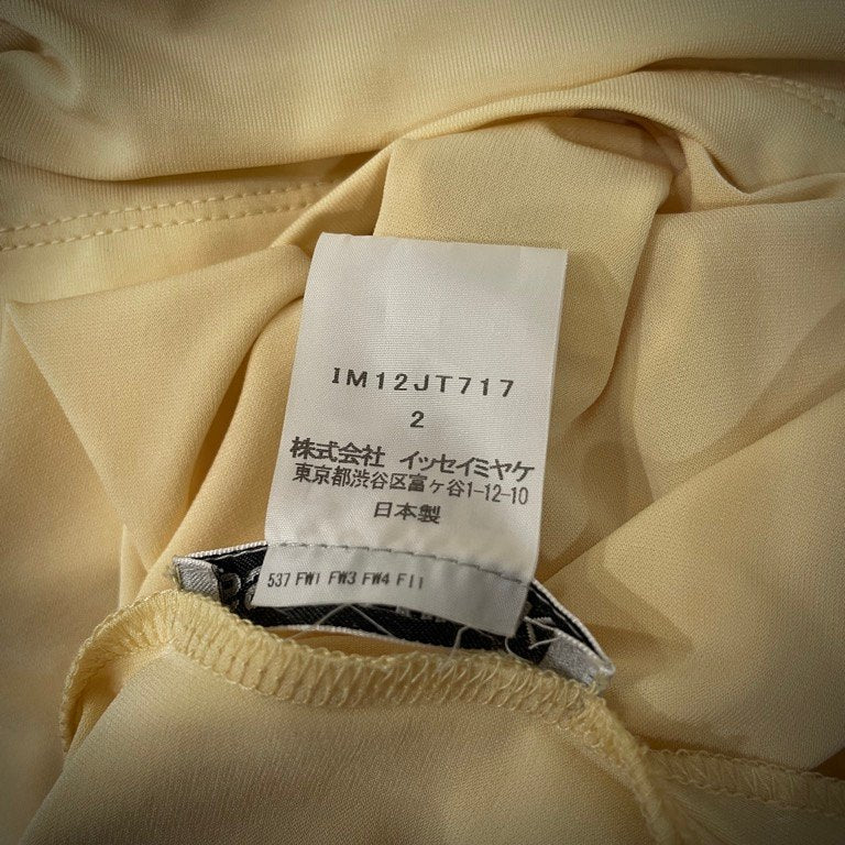 ISSEY MIYAKE 21SS オーバーサイズバックギャザードレープカットソーワンピース トップス とろみ トリアセテートポリエステル ジャージー 天竺 Tシャツ イッセイミヤケ レディース