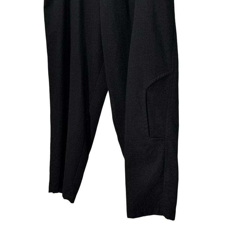 Yohji Yamamoto Pour Homme 17AW ウールギャバジンワイドテーパードイージーパンツ 膝あきゴムパンツ HK-P28-100 シワギャバ ボトムス 定価60,480円 ヨウジヤマモトプールオム メンズ