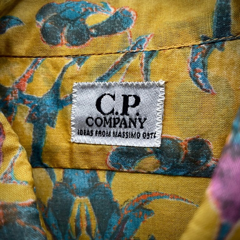 C.P. COMPANY コットンガーゼフローラルプリントシャツ 総柄 花 フラワー 半袖 Archive 80s ブラウス トップス Massimo Osti マッシモオスティ シーピーカンパニー メンズ