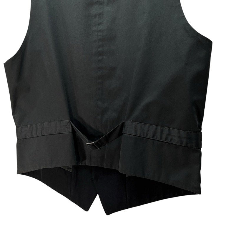 Y's for men ウールギャバジン針刺しシンチバック傷刺繍ベスト Archive 90s 名作 キズ ノースリーブ ジャケット トップス アウター Yohji Yamamoto Pour Homme ヨウジヤマモトプールオム ワイズフォーメン メンズ