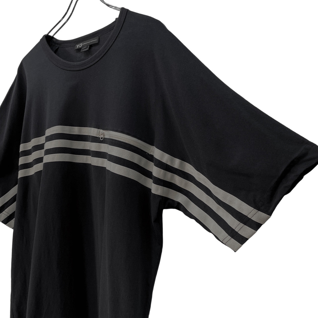 Y-3 M 3 STP PACKABLE SS TEE 3ストライプジップポケットクルーネックTシャツ カットソー 半袖 Tee T-shirt トップス ボーダー Yohji Yamamoto adidas ワイスリー ヨウジヤマモト アディダス メンズ レディース ユニセックス