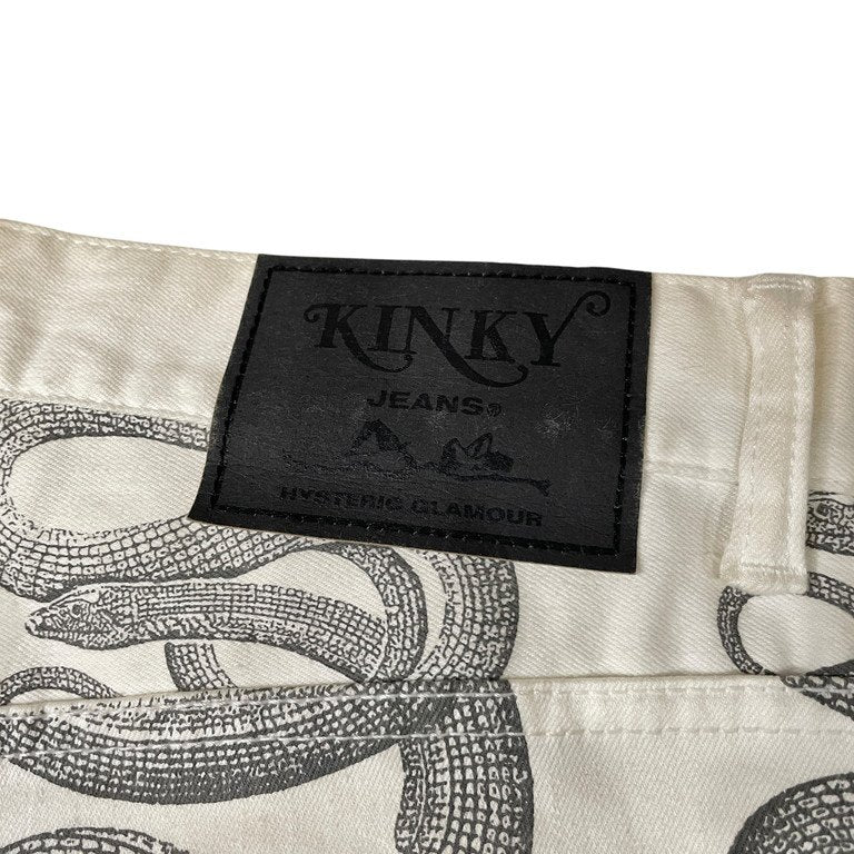 HYSTERIC GLAMOUR SNAKE LOOP スネークループプリントストレッチホワイトスキニーパンツ KINKY ウミヘビ Archive 28 ボトムス ヒステリックグラマー メンズ レディース ユニセックス