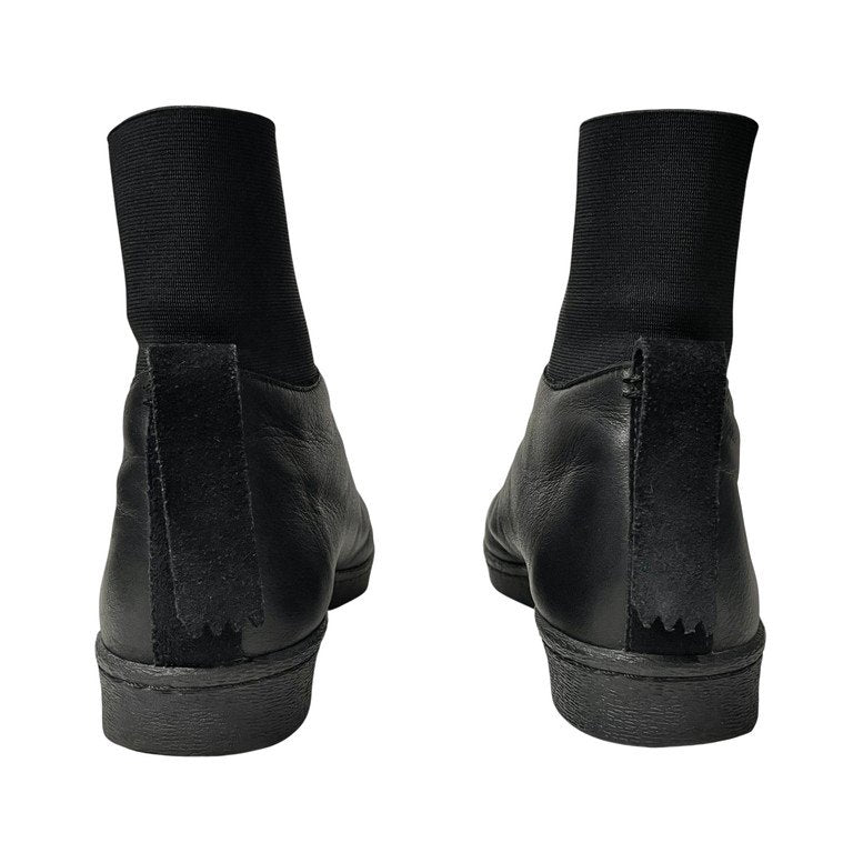 Yohji Yamamoto x adidas YY 80’s LOGO SUPERSTAR オールド丸文字ロゴ刺繍ソフトレザーフロントジップハイカットスニーカー シューズ 靴 クツ ブーツ 定価62,640円 ヨウジヤマモト アディダス メンズ