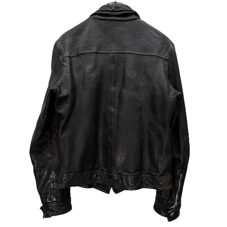Neil Barrett バッファローレザーセカンドタイプパターンジップアップジャケット ブルゾン ライダース アウター 2nd Arcive 00s ニールバレット メンズ