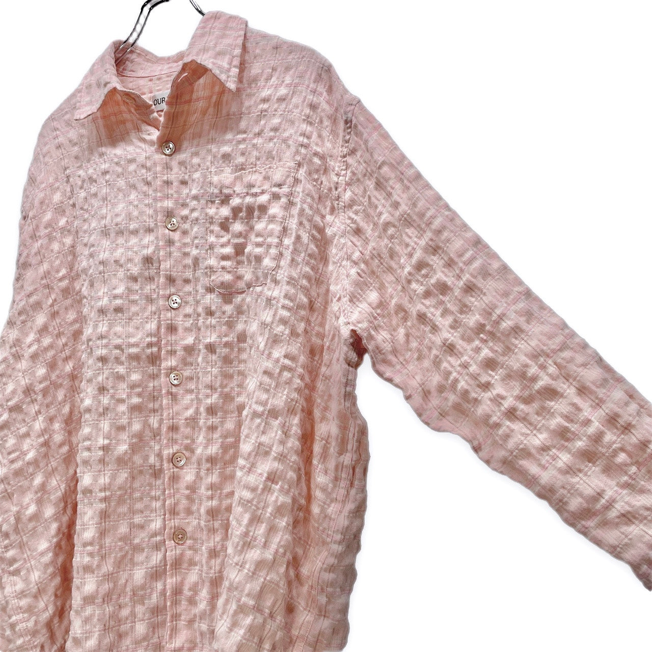 OUR LEGACY 24SS BORROWED SHIRT 皺加工ガーゼチェックシャツ シワ ブラウス トップス M2242BP アワーレガシー メンズ