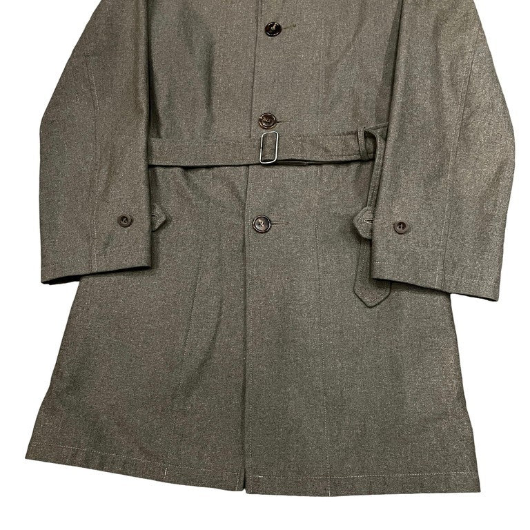 FRANK LEDER カーキグレーウールミドルステンカラーコート アウター ジャケット ミリタリー Dカン フランクリーダー メンズ レディース ユニセックス