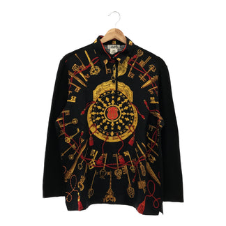 HERMES HERMES ニット切り替えプルオーバーシルクシャツ S