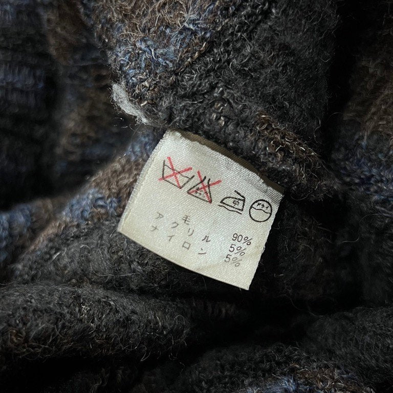 ISSEY MIYAKE ウール総柄Vネックニットセーター Archive 80s 筆タグ トップス イッセイミヤケ レディース メンズ ユニセックス