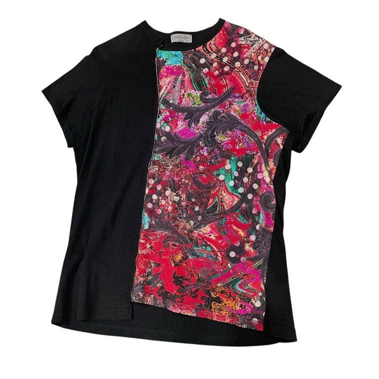 Yohji Yamamoto Pour Homme 23SS パッチワーク柄切替半袖 Tシャツ カットソー Tee T-shirt トップス 定価35,200円 ヨウジヤマモトプールオム メンズ