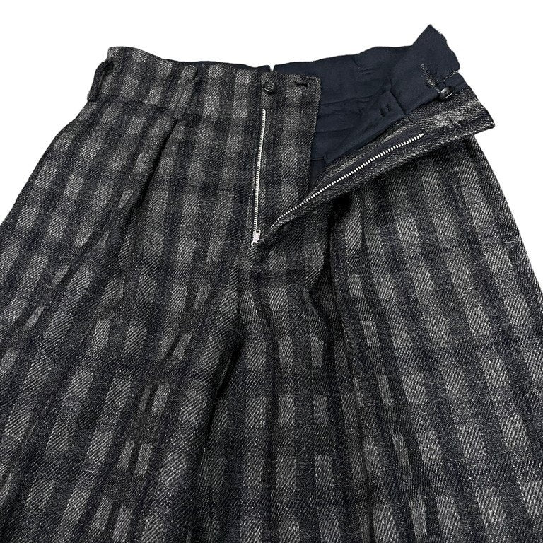 Y's for men ウールツイードブロックチェックワイドテーパードパンツ Archive 70s 80s 初期 Yohji Yamamoto Pour Homme