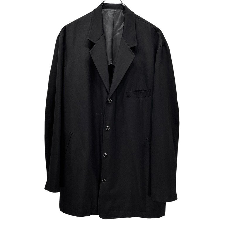 Y's for men ウールギャバジンノッチドラペル4Bスナップボタンアンコンテーラードジャケット Archive 90s 肩パットレス カバーオール ハーフコート Yohji Yamamoto Pour Homme ヨウジヤマモトプールオム ワイズフォーメン メンズ