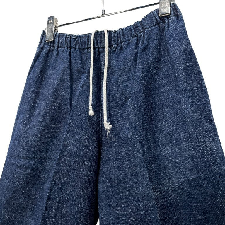 robe de chambre COMME des GARCONS 01SS フラワー刺繍デニムイージーワイドパンツ 花 コムコム ウエストゴム ドローストリング ボトムス レディース