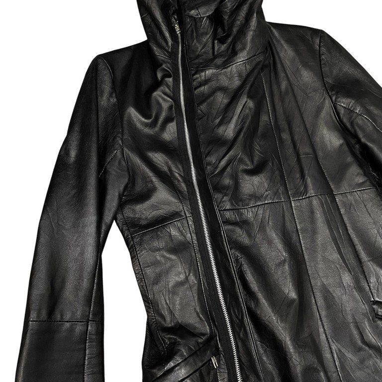 EKAM ラムレザージップアップハイネックレザージャケット シングル ライダース ブルゾン コート アウター エカム メンズ