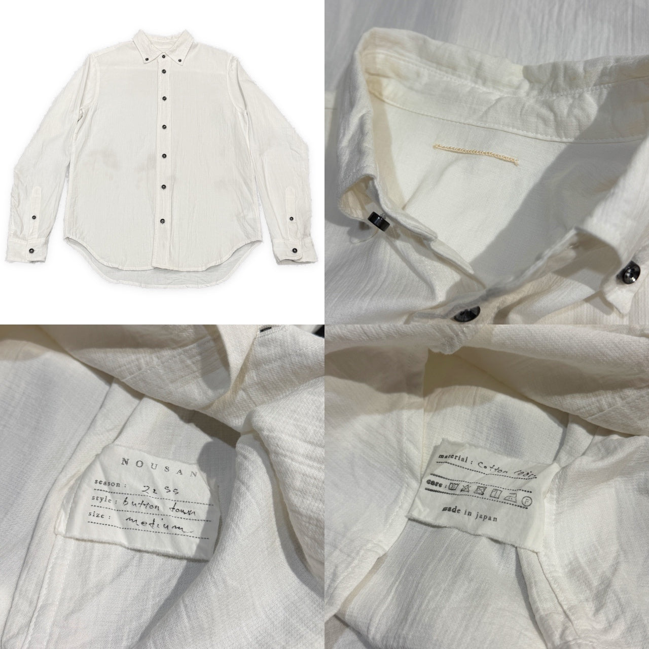 NOUSAN 22SS Button Down Shirt コットンボタンダウンシャツ ブラウス トップス ノウザン メンズ